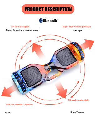 10 pouces à deux roues à poignée 350w moteur 6.5 hoverboard haut-parleur avec batterie 36V batterie au lithium et pneu 10 pouces