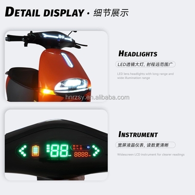2024 60v 72v 1000w Motorcycle électrique Motocycle électrique pour 2 personnes Scooters électriques pour la circulation urbaine Charge de 100kg Vitesse 45km/h