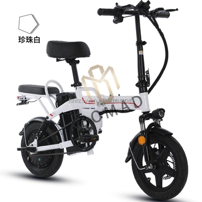 14 pouces de pneus de graisse pliable Ebike électrique mini vélo de montagne vélo 350W 48V12AH avec cadre en acier facile à plier et à ranger