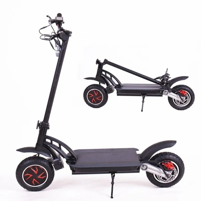 Scooter électrique pliable à pneus larges tout-terrain avec batterie au lithium puissante 119 * 62 * 118cm 55km / h Vitesse 30km portée par charge