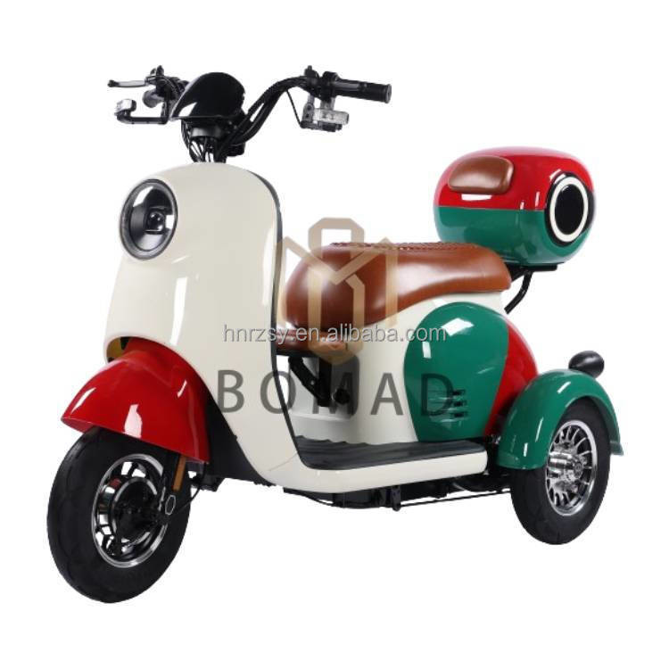 Tricycles électriques 3 roues Passagers adultes Tricycles électriques 2 passagers kilométrage 70-90km