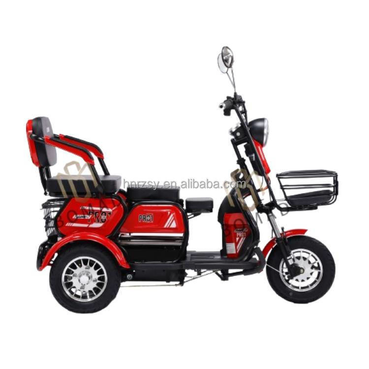 Tricycle 600w 48v pour adultes avec système de freinage à tambour avant et à tambour arrière et batterie lithium-ion 60V100Ah