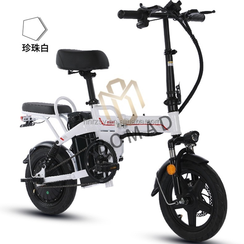 14 pouces de pneus de graisse pliable Ebike électrique mini vélo de montagne vélo 350W 48V12AH avec cadre en acier facile à plier et à ranger